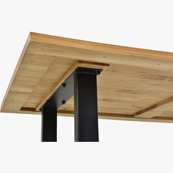 Luxusní dubový stůl Emma - kovové nohy 160 x 90 cm , Dřevěné jídelní stoly- 6