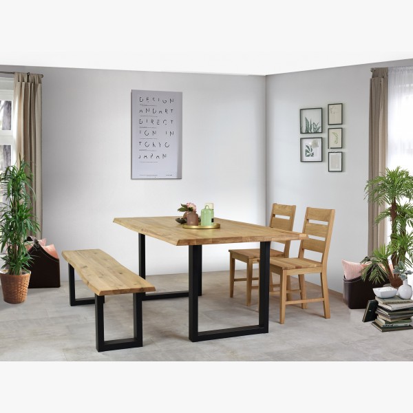 Luxusní dubový stůl Emma - kovové nohy 160 x 90 cm , Dřevěné jídelní stoly- 9