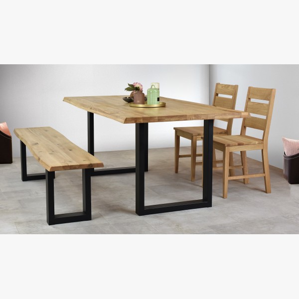 Luxusní dubový stůl Emma - kovové nohy 160 x 90 cm , Dřevěné jídelní stoly- 10