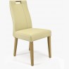 Dubová židle kožená, Jana kremova , Jídelní židle- 1