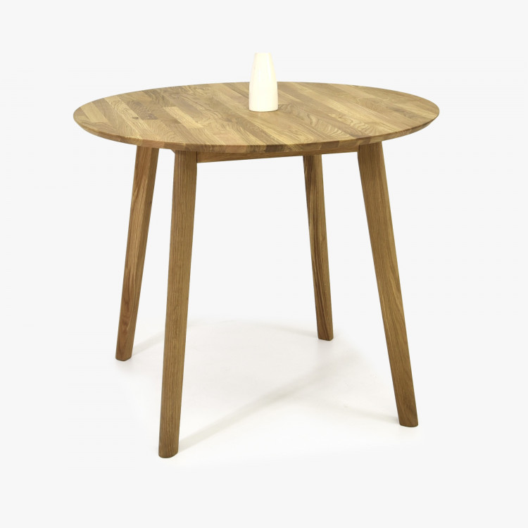 Jídelní stůl kulatý - dubový, Tomas 90 cm , Dubové jídelní stoly- 1