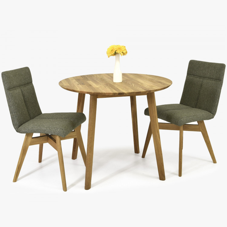 Jídelní stůl kulatý - dubový, Tomas 90 cm , Dubové jídelní stoly- 2
