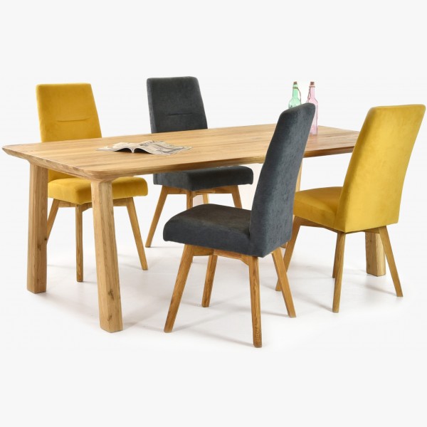 žluté a šedé židle včetně stolu Tina , Jídelní sety- 1