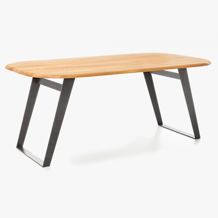 Stůl z masivu  DUB z černými nohami, OHIO 180 x 90 cm , Dubový nábytek- 1