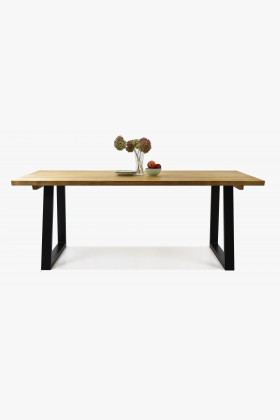 Luxusní stůl z masivu - černé ocelové nohy, Torino 200 x 100 cm