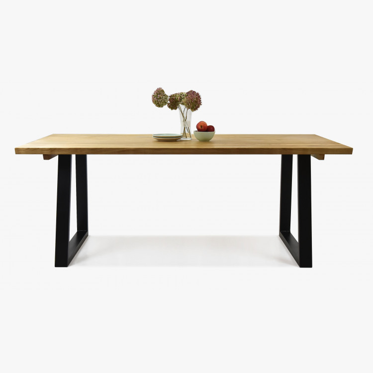 Luxusní stůl z masivu - černé ocelové nohy, Torino