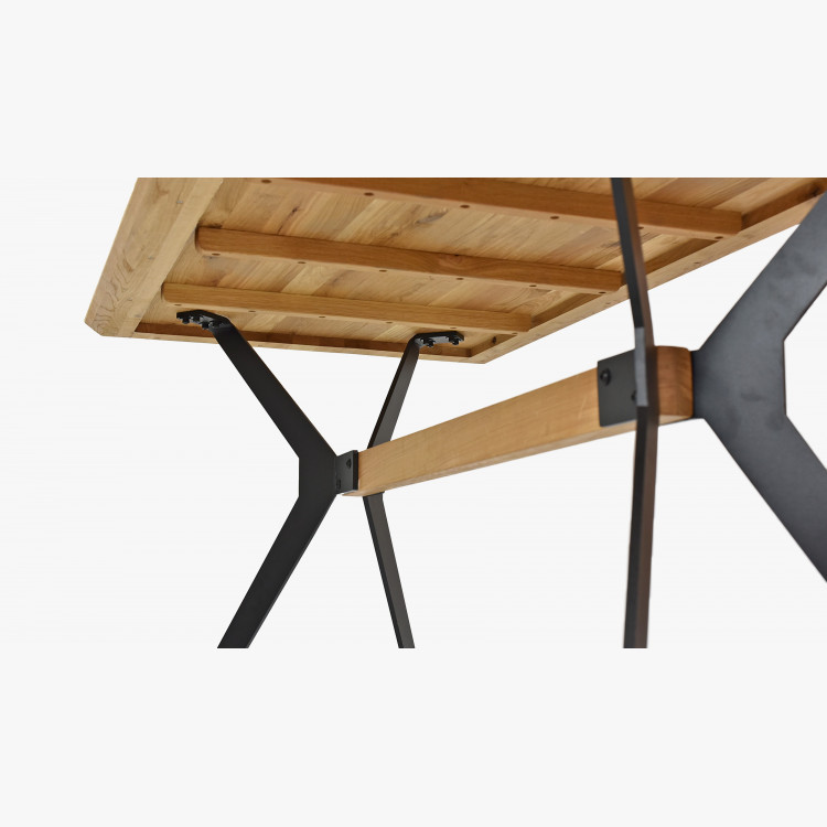 Jídelní stůl DUB masív, nohy kovové New YORK 180 x 90 cm , Jídelní stoly- 4
