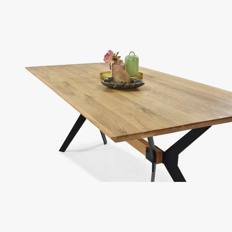 Jídelní stůl DUB masív, nohy kovové New YORK 180 x 90 cm , Jídelní stoly- 8