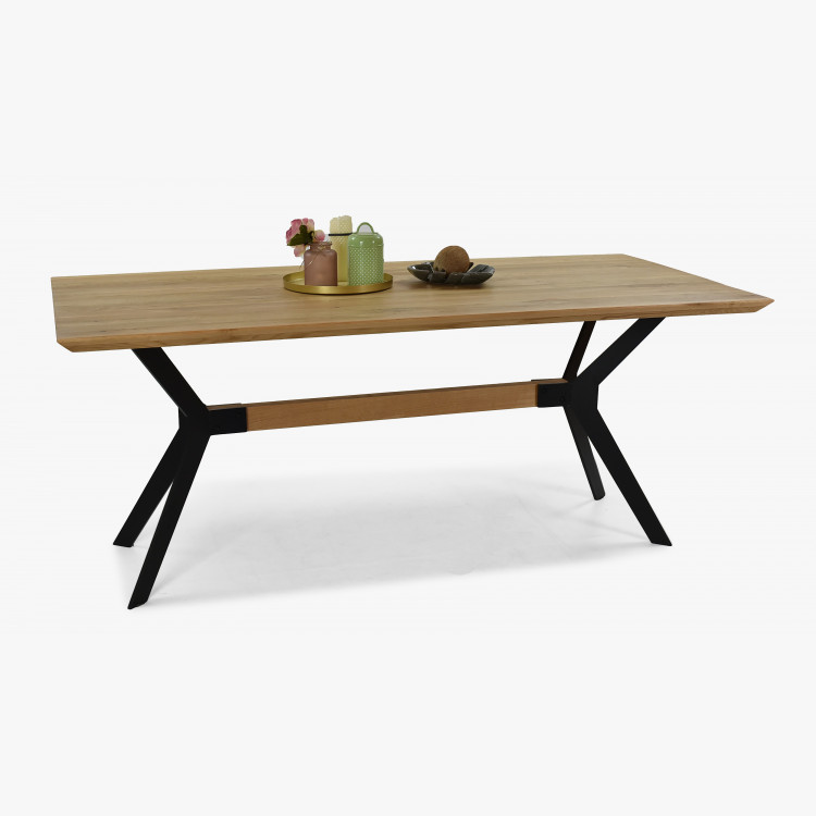 Jídelní stůl DUB masív, nohy kovové New YORK 200 x 100 cm , Jídelní stoly- 5