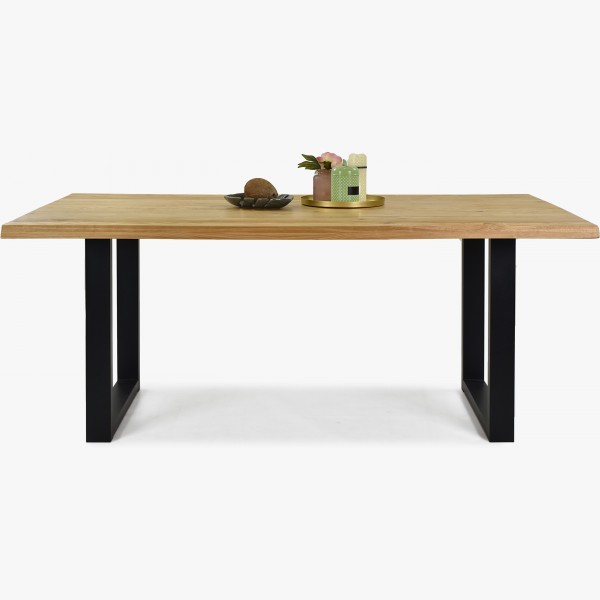 Luxusní dubový stůl Emma - kovové nohy 180 x 90 cm , Dřevěné jídelní stoly- 1