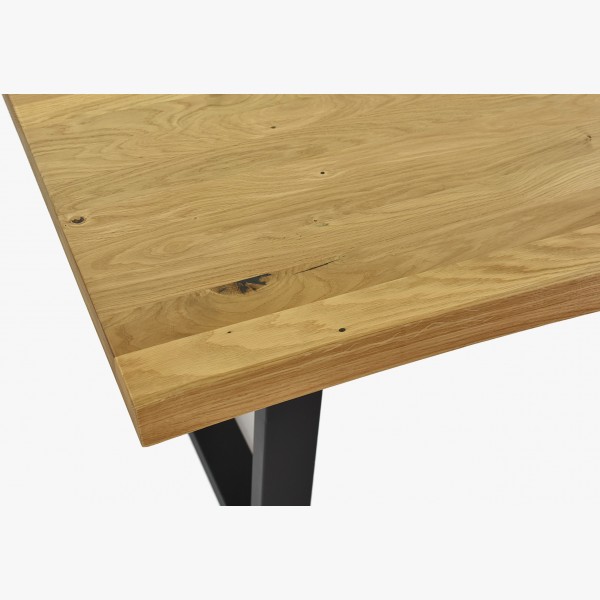 Luxusní dubový stůl Emma - kovové nohy 180 x 90 cm , Dřevěné jídelní stoly- 7