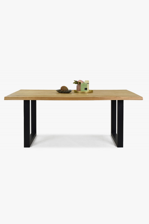 Luxusní dubový stůl Emma - kovové nohy 200 x 100 cm , Dřevěné jídelní stoly- 1