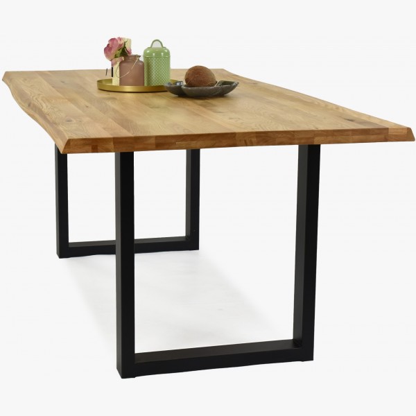 Luxusní dubový stůl Emma - kovové nohy 200 x 100 cm , Dřevěné jídelní stoly- 8