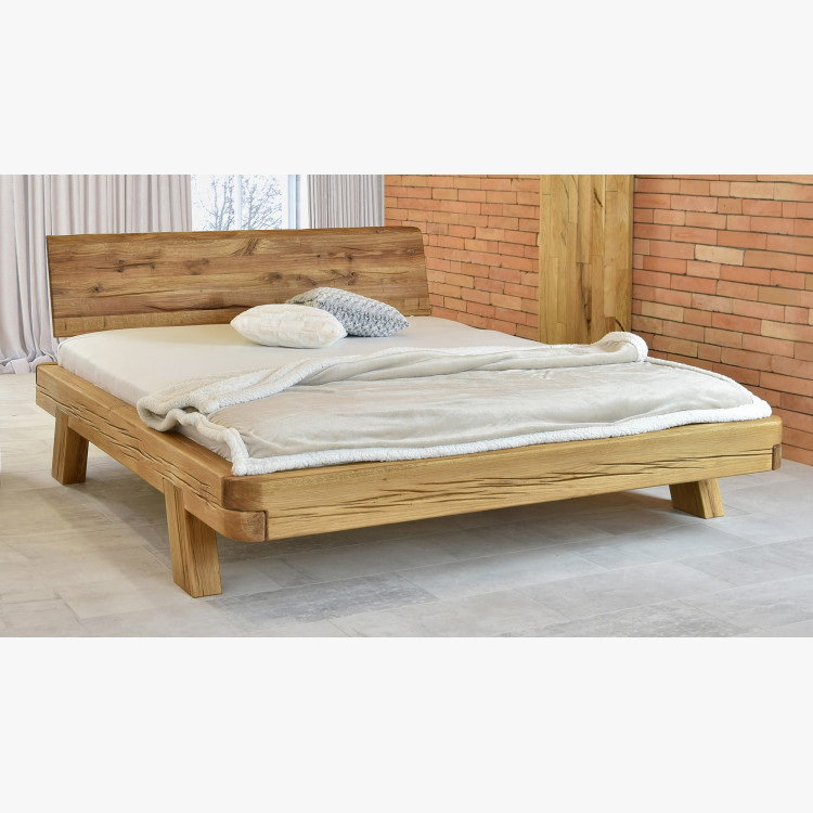 Dubová luxusní postel z trámů, Manželská Mia 200 x 200 cm , Postele- 8