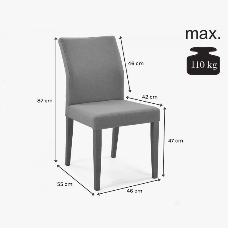 Moderní židle čaluněná šedá, Skagen , Jídelní židle- 6