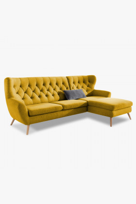 Rohová sedačka - látka AquaClean, žlutá Skandinávský design VOSS , Rohové sedačky- 1