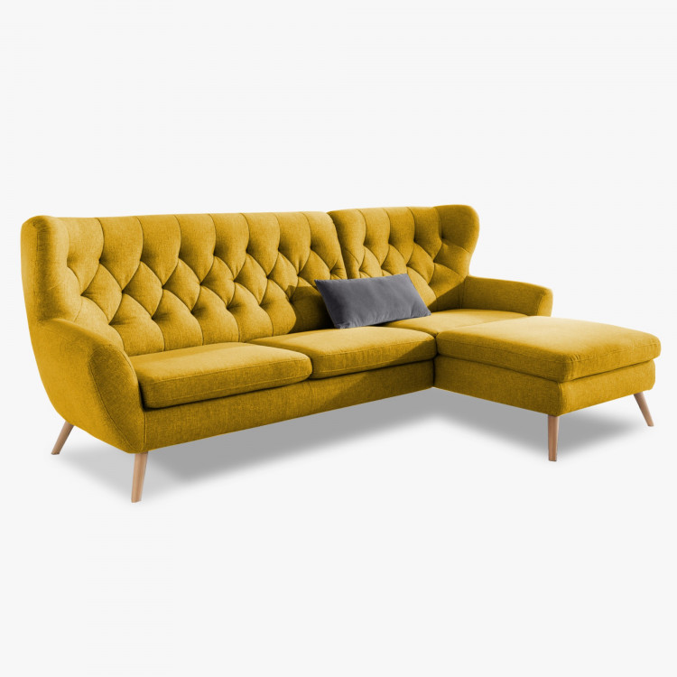 Rohová sedačka - látka AquaClean, žlutá Skandinávský design VOSS , Rohové sedačky- 1