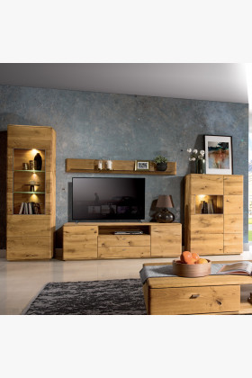 Dubová úzká vitrina Texas, TYP 10 , Kolekce Texas- 1 2