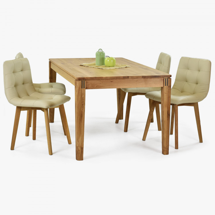 Stůl z masivu rozkládací dub, Kolding 140-220 x 90 cm , Jídelní stoly- 3