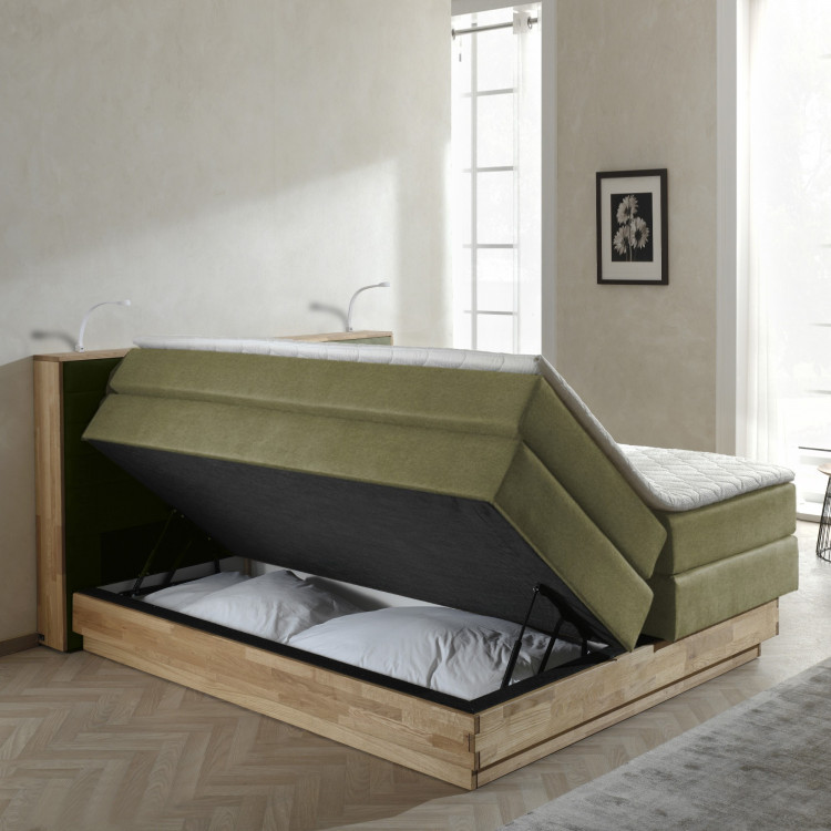 Postel boxspring s úložným prostorem, Moneta 160 zelená , Boxspring postele- 2