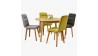 Kulatý dřevěný stůl a židle , Jídelní sety- 2