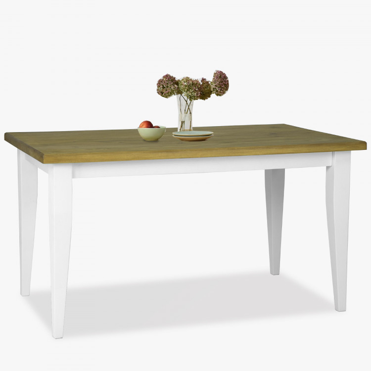 Dřevěný provence jídelní stůl bílo hnědý 140 x 80 cm, Lille , Jídelní stoly- 1
