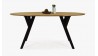 Dubový oválný stůl, černé nohy mak 180 x 90 cm , Jídelní stoly- 4