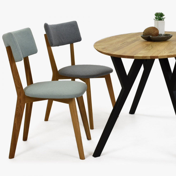 Dubový oválný stůl, černé nohy mak 160 x 90 cm , Jídelní stoly- 4