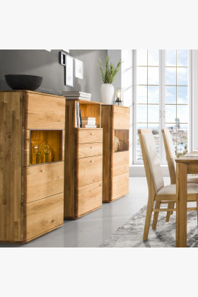 Vysoká komoda se šuplíky masiv dub, texas 50 , Komody- 1 2