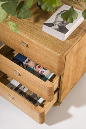 Komoda se šuplíky na kolečkách z masivu , Pracovna a předsíň- 1 2