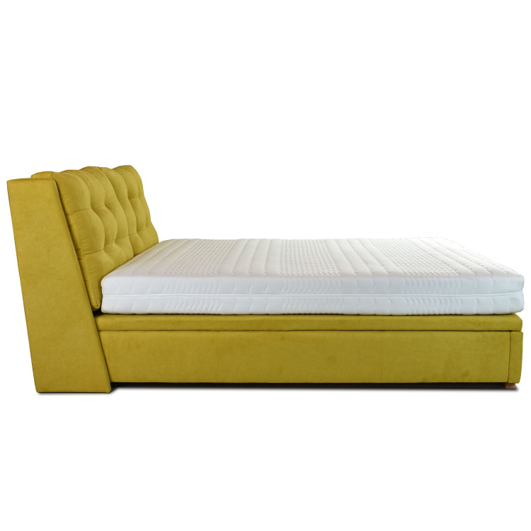 Látková postel 180 x 200 s úložným prostorem žlutá, Novi , Postele- 5