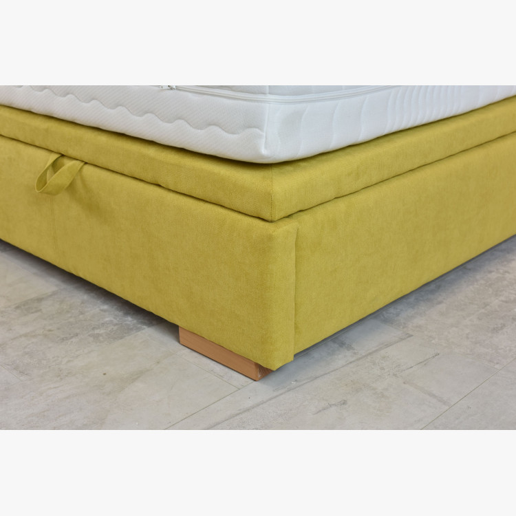 Látková postel 180 x 200 s úložným prostorem žlutá, Novi , Postele- 8
