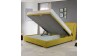 Látková postel 180 x 200 s úložným prostorem žlutá, Novi , Postele- 4