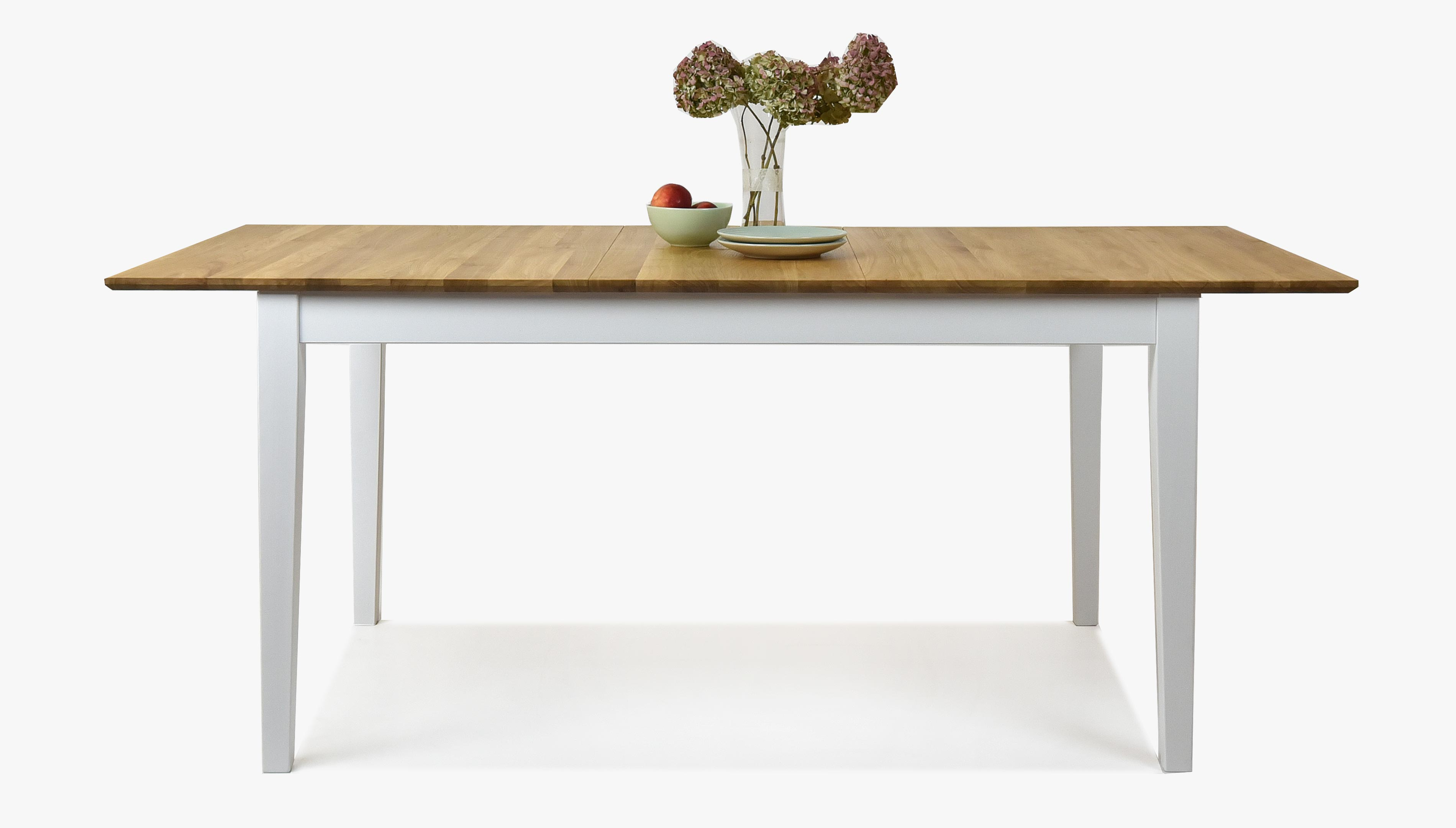 Tömörfa asztal tölgy fehér bővíthető Tomino