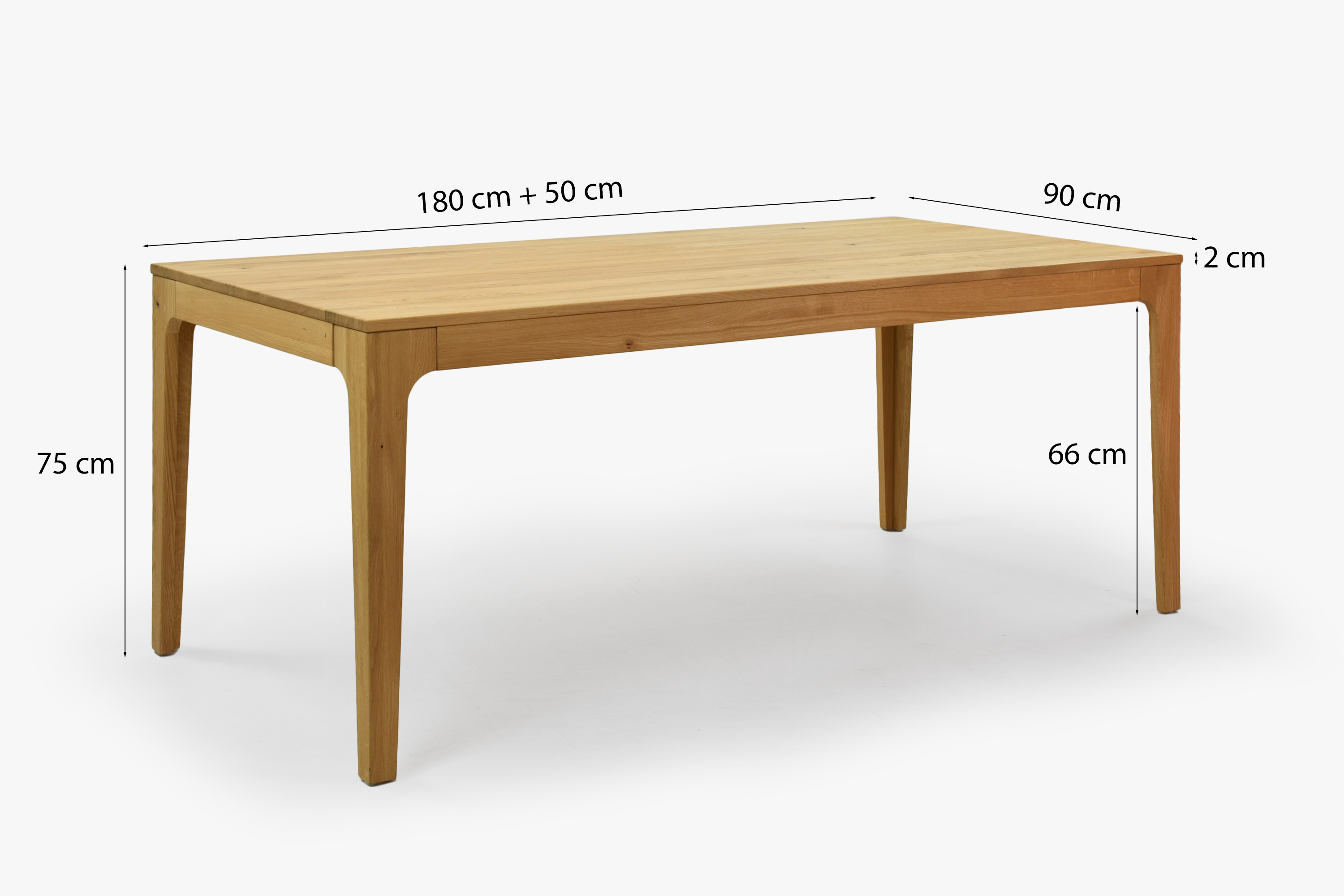 Ausziehbarer Holztisch – Eiche 180 cm lang