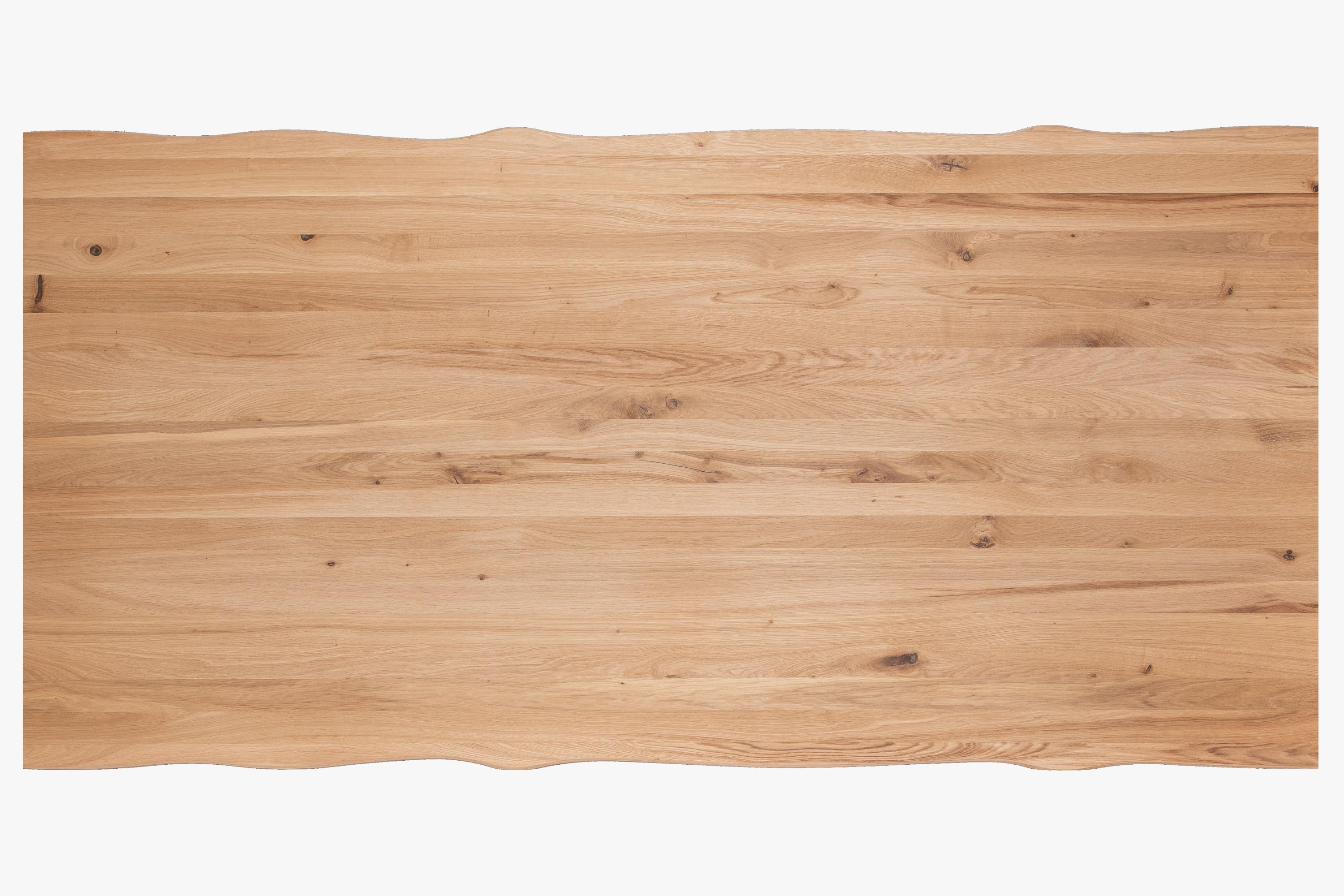 Jídelní stůl z dubového dřeva, přírodní vzhled, 200 x 100 cm