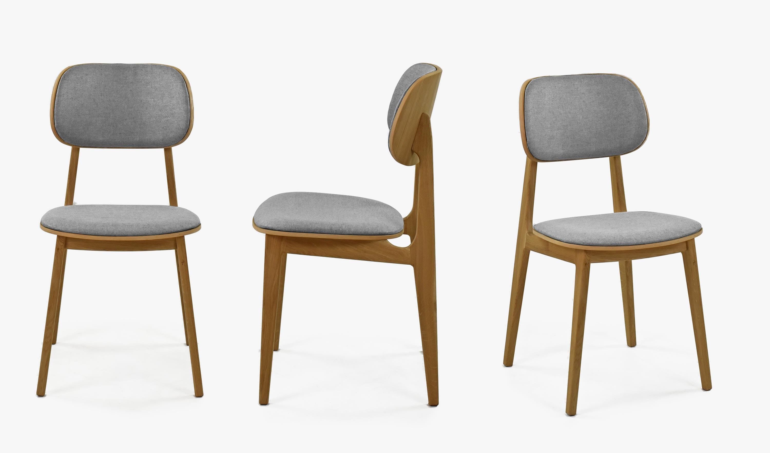 Moderní židle dub Vard, barva čalounění šedá