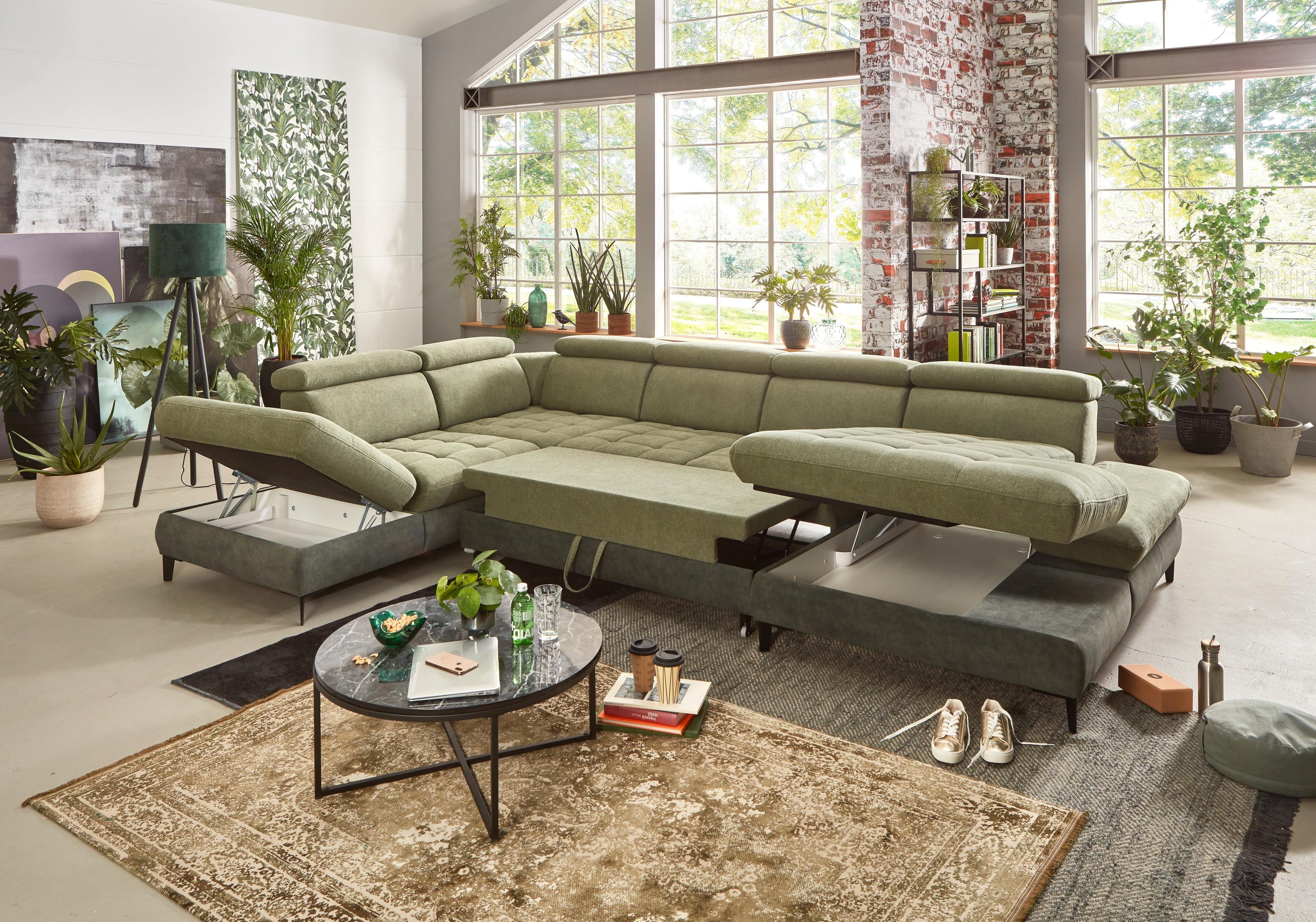 Planungssofa in U-Form mit Funktionen Carolina