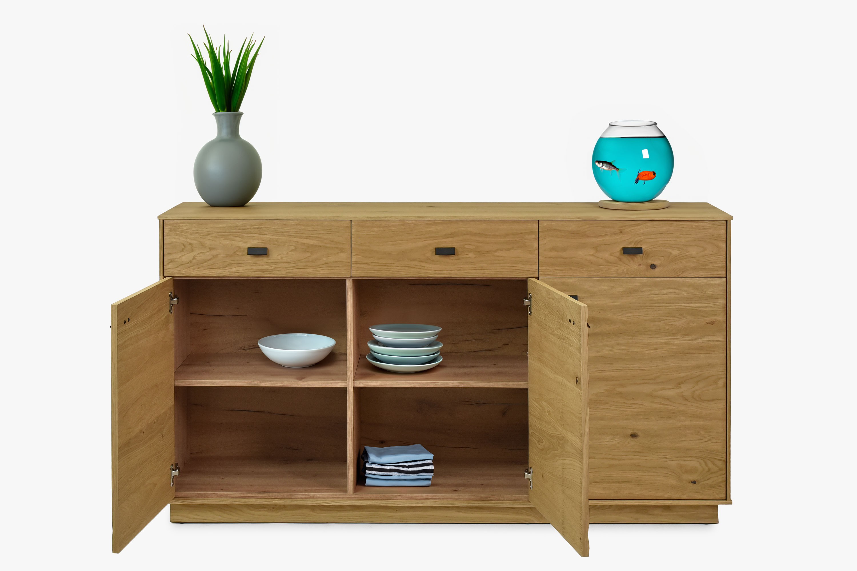 Komoda farba dub s 3D povrchom, Oslo