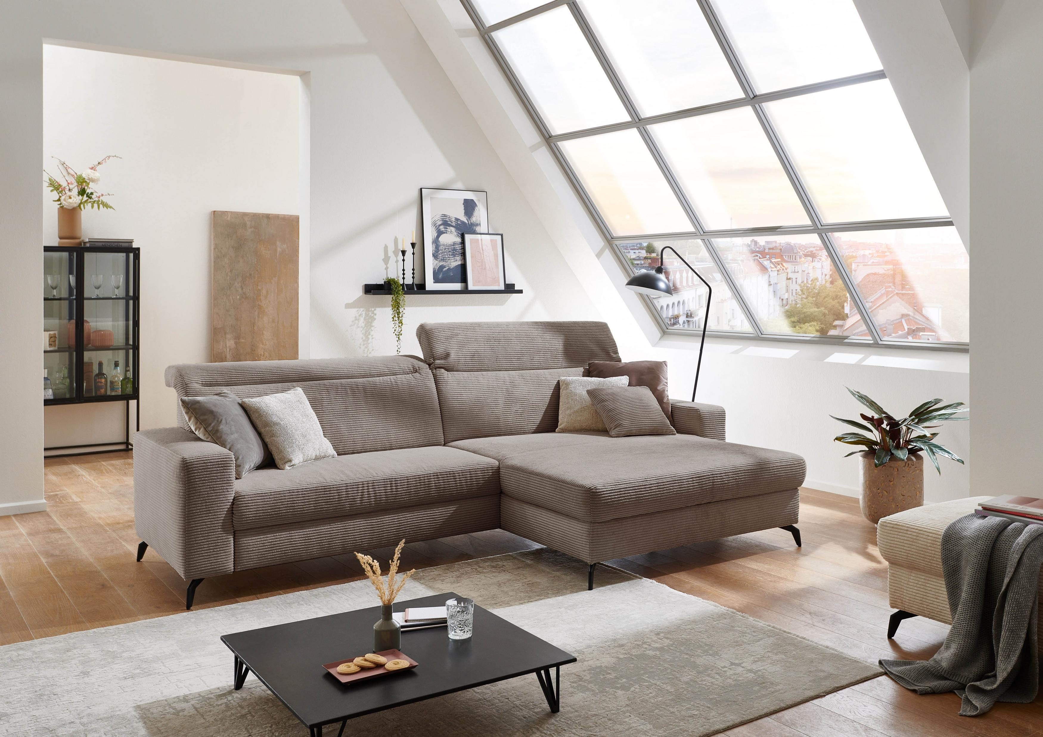 Rohová sedačka s manšestrovou látkou Boler