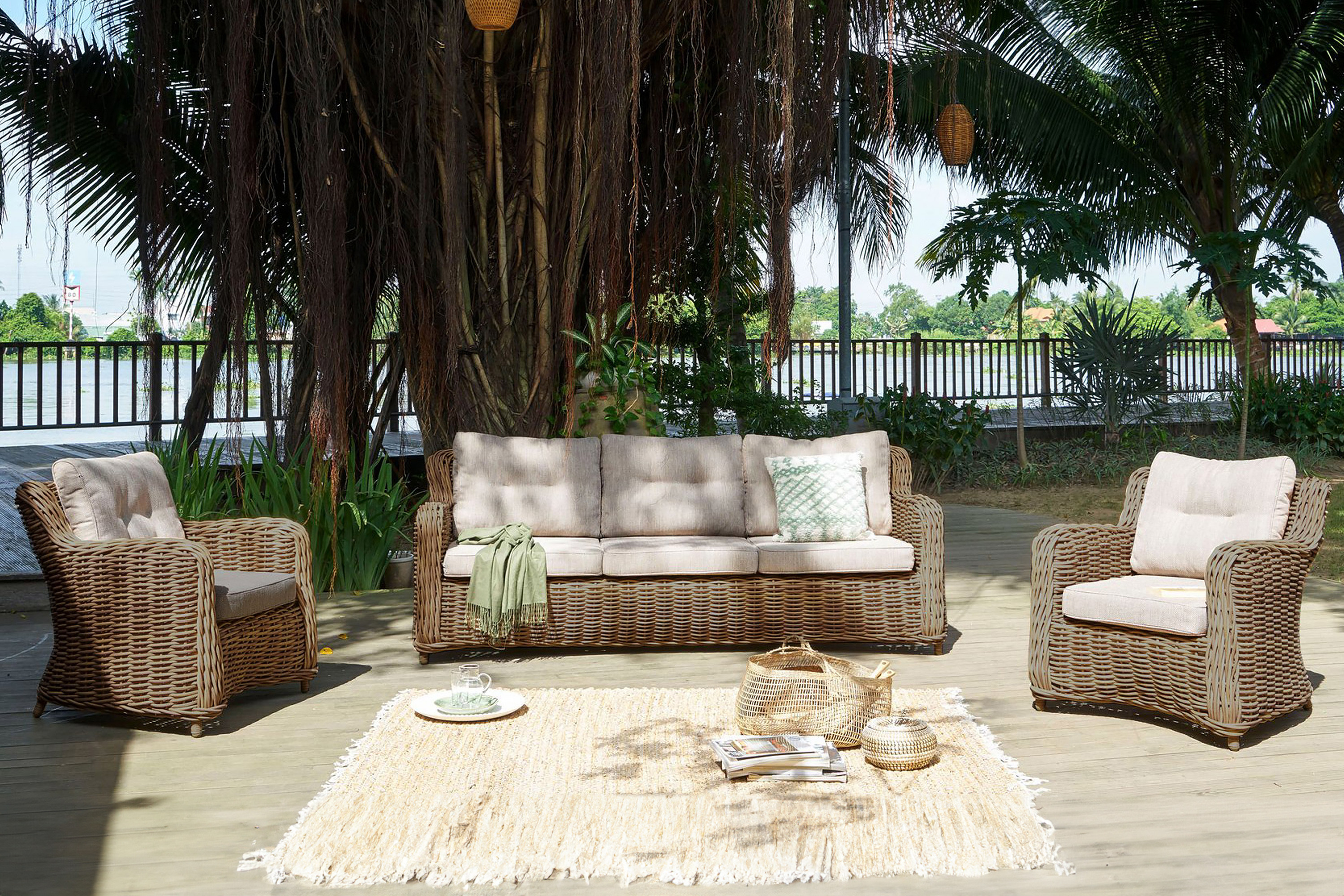 Barna rattan kerti ülőgarnitúra, Barakaldo