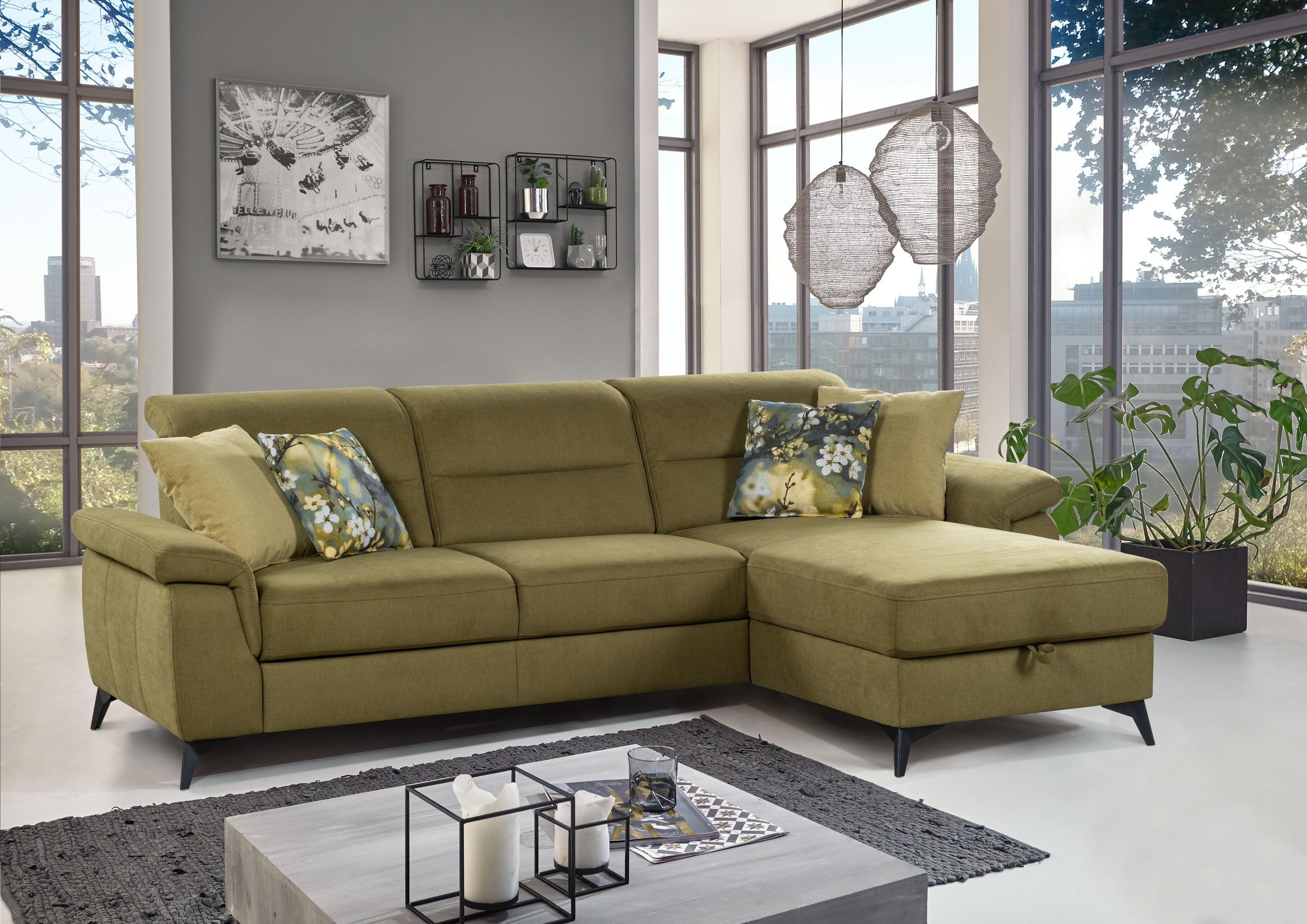 Rohová sedačka do bytů s funkcí spaní a úložným prostorem, roh vpravo