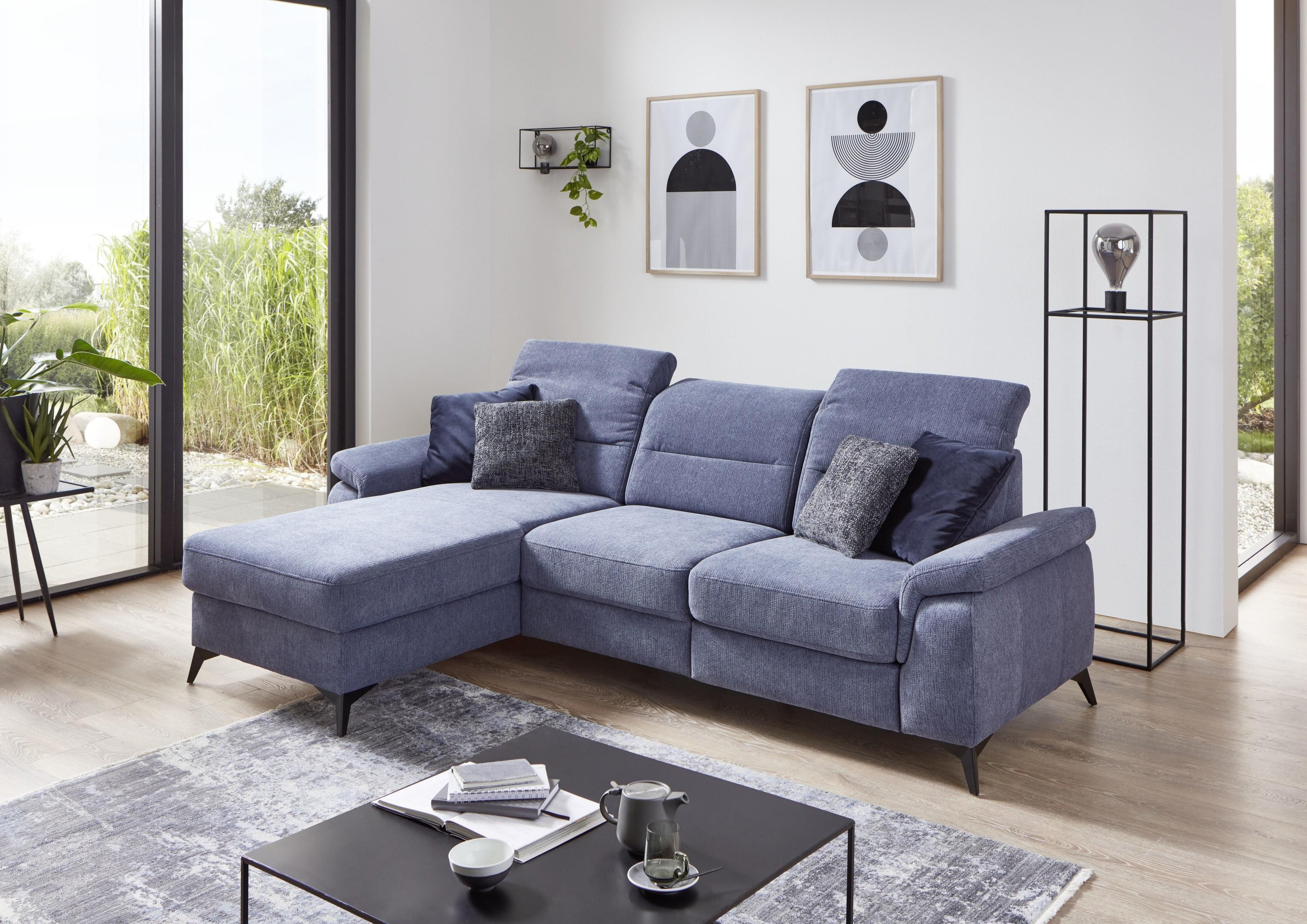 Sedačka s funkcí relaxu roh v pravo ve skandinávském stylu