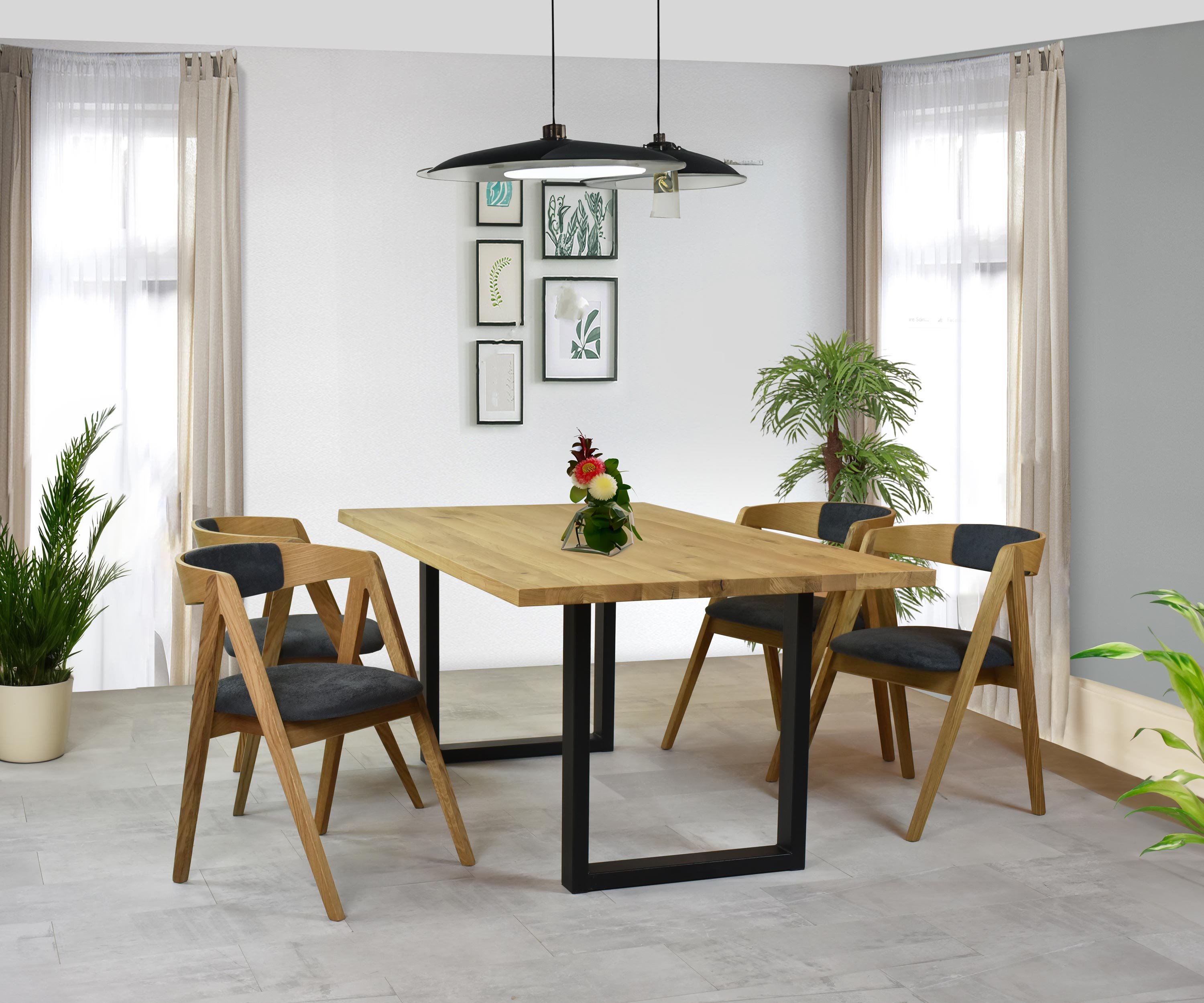 maja stolička v grafitovej farbe látky