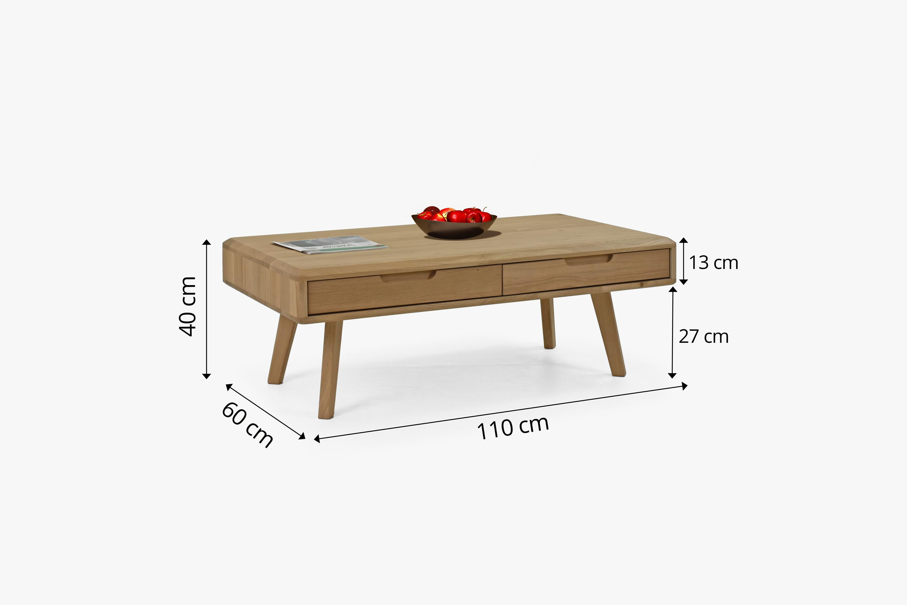 Tölgy polc fehér tölgy színben, lábakkal