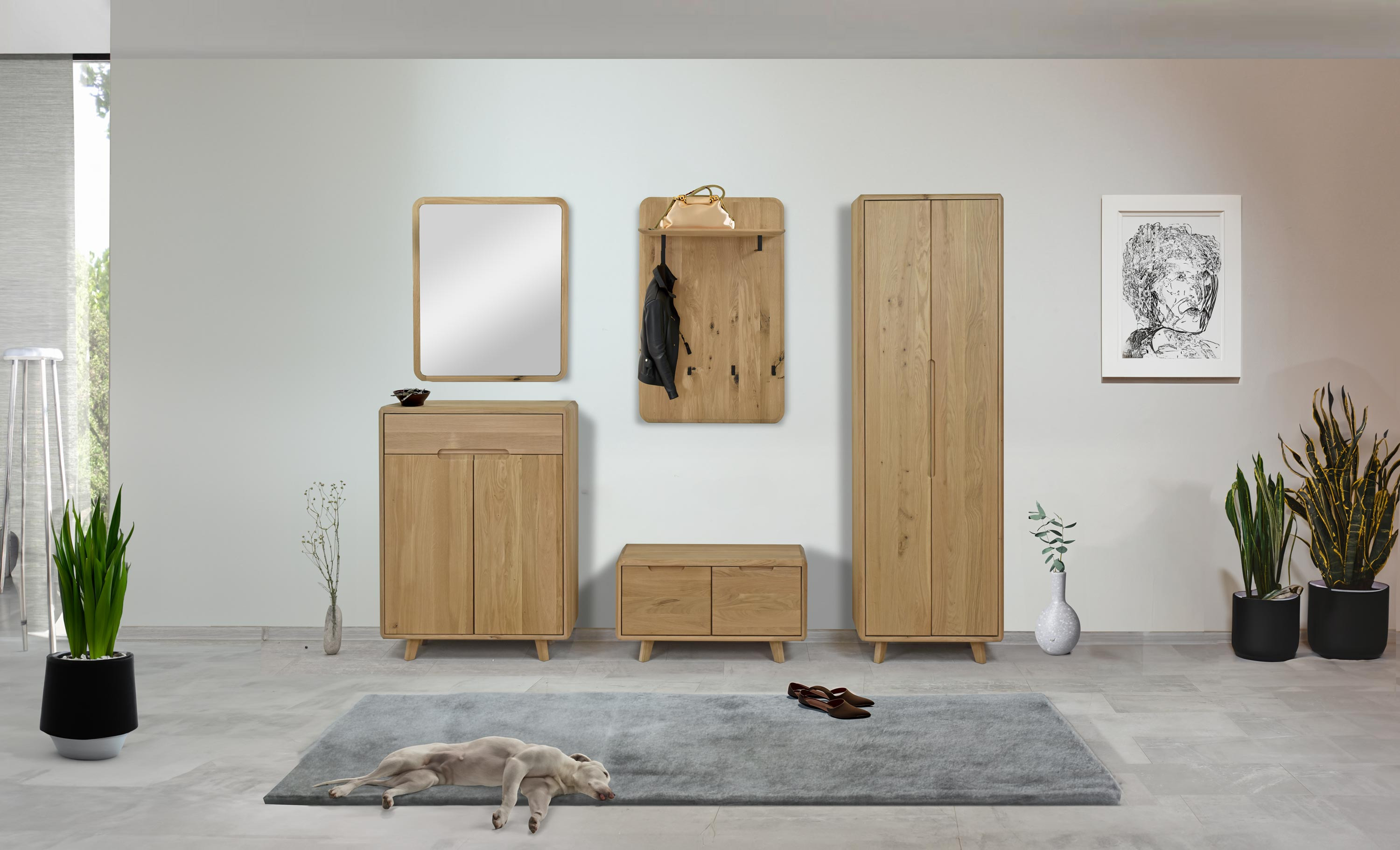 dubový nábytok do predsiene Bratislava