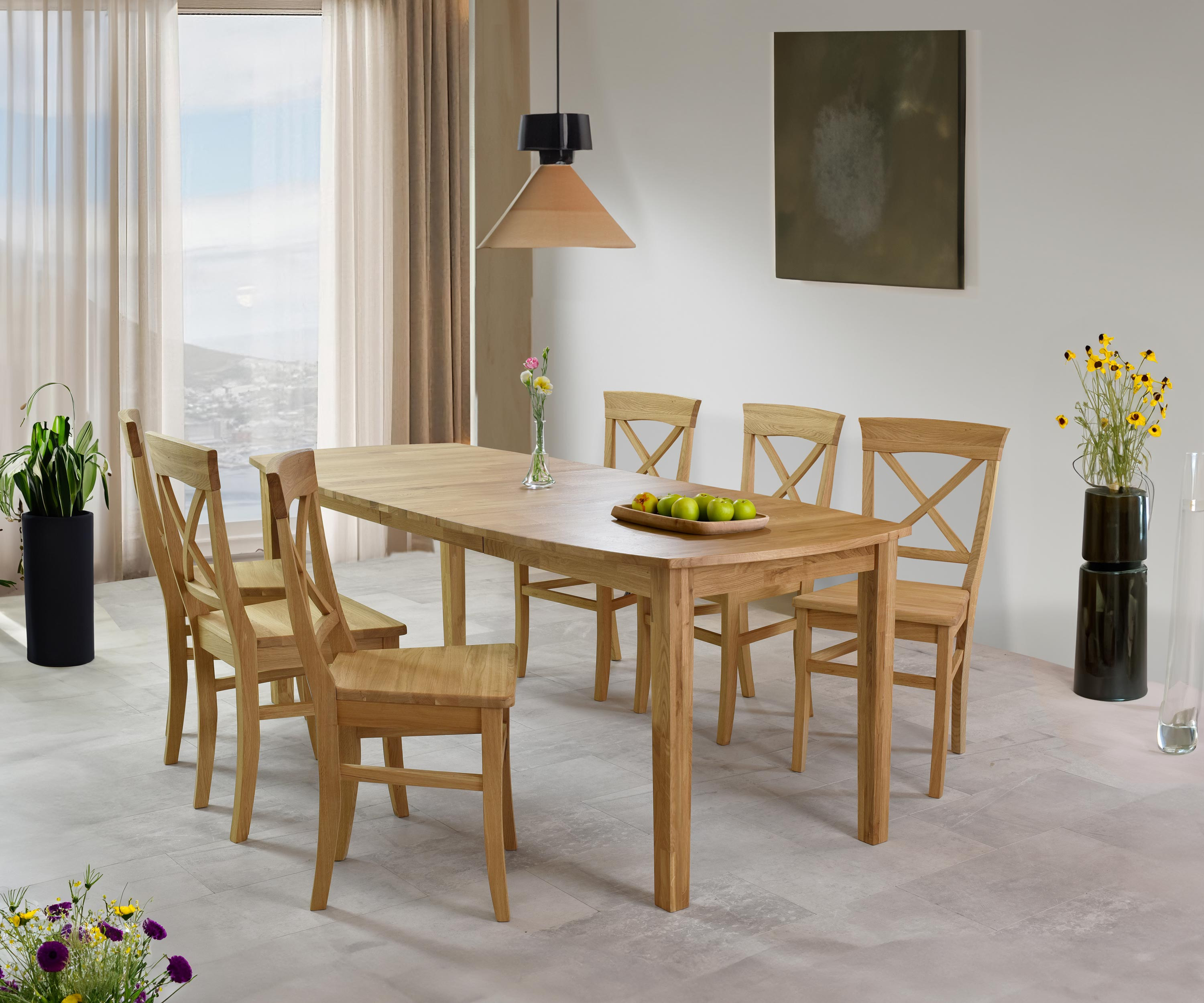 Tölgyfa kihúzható asztal 160 - 210 cm