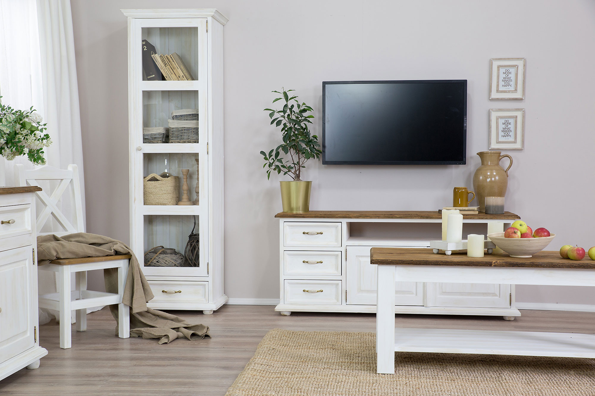 Einflügelige Vitrine im Provence-Stil