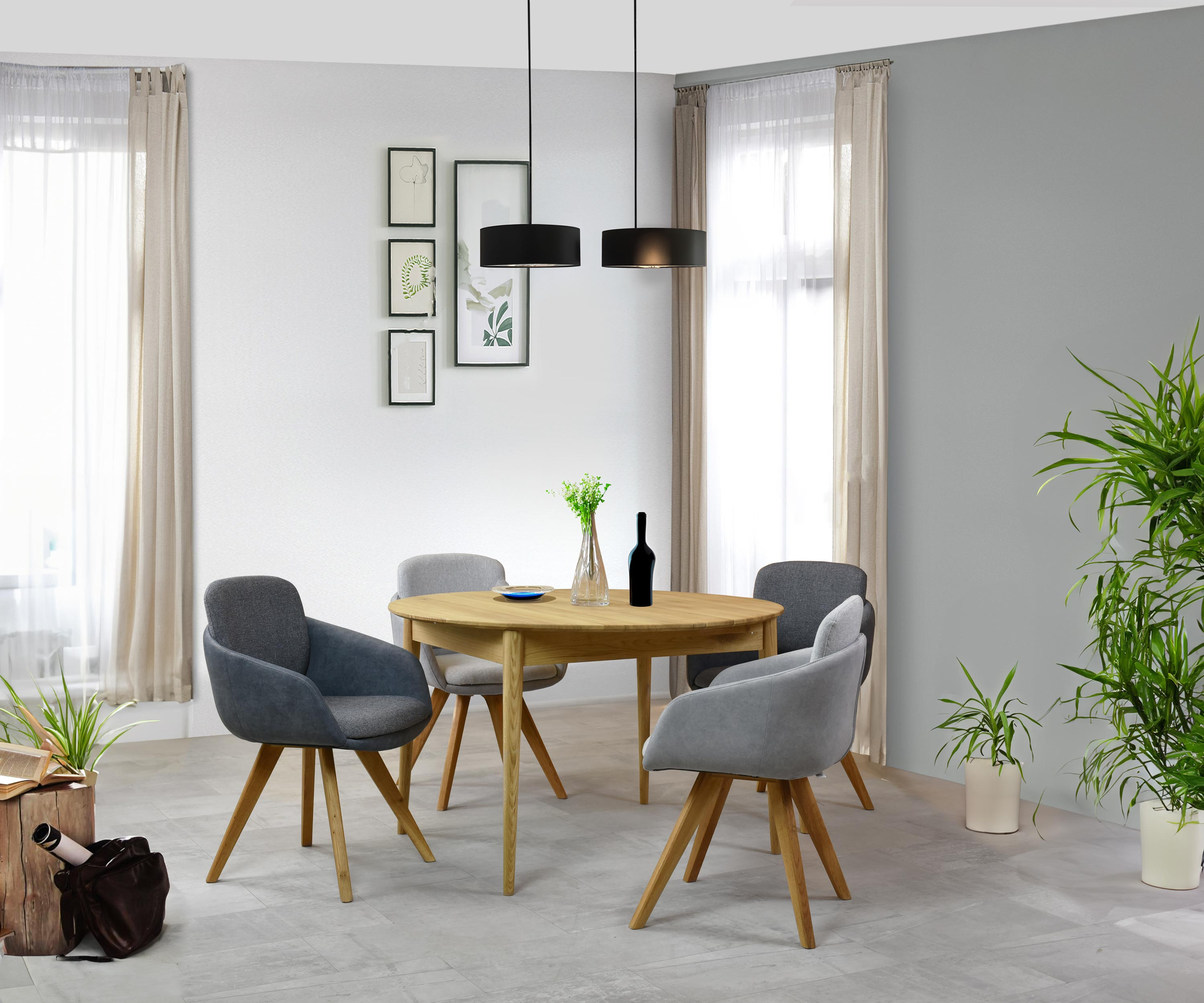 Runder Holztisch aus Eichenholz ø 120 cm