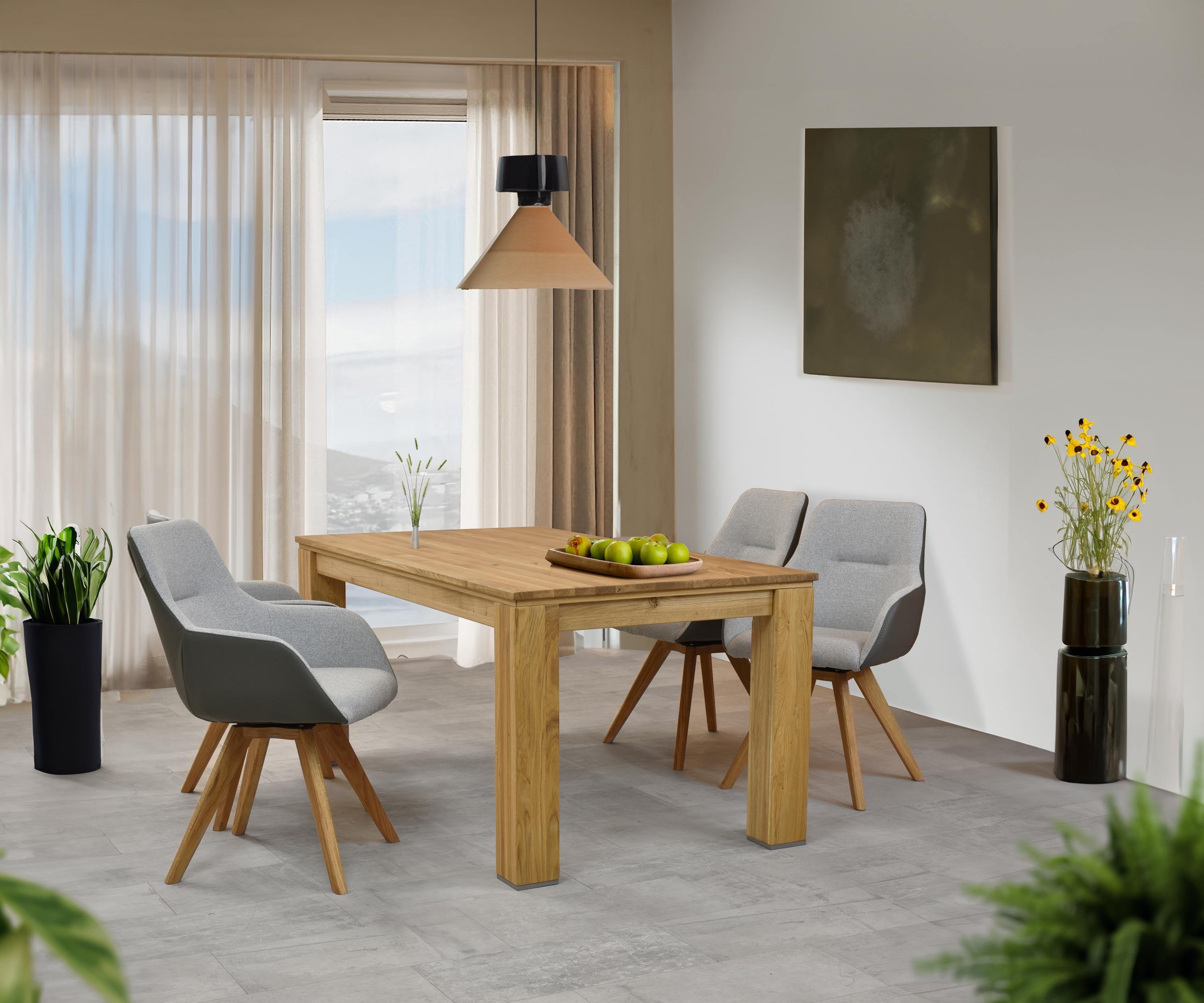 Otočné kreslo s drevenými nohami, sivé model Colmar